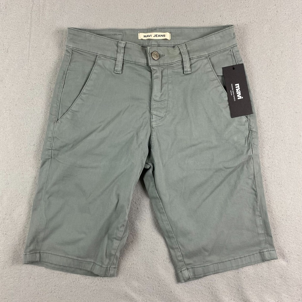 Mavi Jeans Shorts Mens 28W Jacob Flat Front Stretch solid sharkskin twill gray